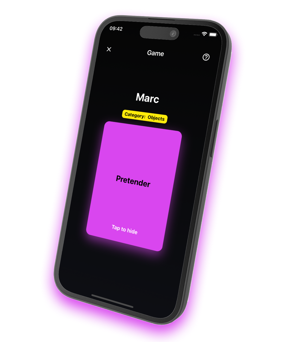 the Pretender App Mockup